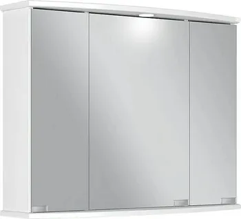 Koupelnový nábytek Zrcadlová skříňka s LED osvětlením Rally 63,4 x 82 x 23,2 cm dřevotříska bílá