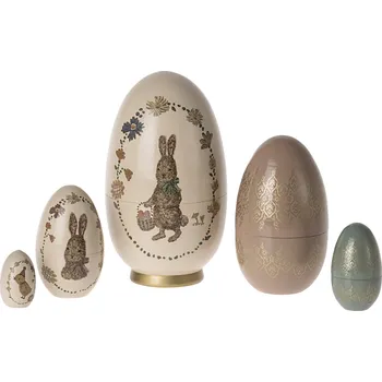 Velikonoční dekorace Maileg Dekorativní dřevěná vajíčka 5 ks Maileg Easter babushka egg, 5 pcs set