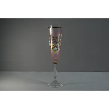 Sklenice Výroční sklenička Angela - flétna 35let růžová