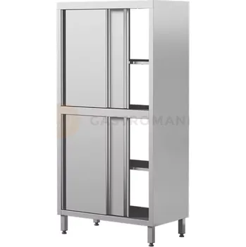 Zahradní skříň Nerezová průchozí skříň s posuvnými dveřmi, dělená, dvoukomorová, 2 police, 1100x500x2000 mm | ASBER, SC8-115/20-2S-SD