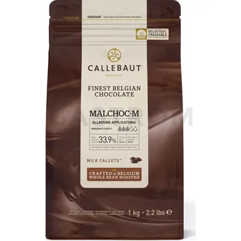 Čokoláda Mléčná čokoláda bez cukru 34,1 %, 1 kg balení | CALLEBAUT, CSM-Q34MAL-EX-U68 MALCHOC-M