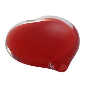 Srdce velké, skleněné stolní těžítko ze skla