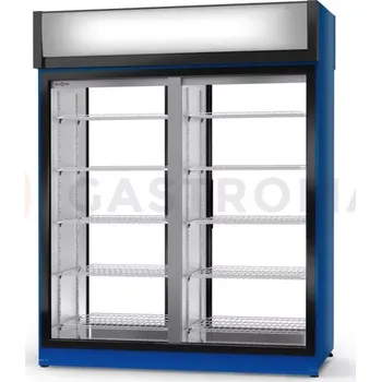 Lednice Chladící skříň oboustranně prosklenná s křídlovými dveřmi, sklo na straně zákazníka je napevno instalováno, horní agregát, ventilátor, 3 kl., nerezové opláštění, 1400x810x2020 mm | RAPA, SCh - 2S 1400 / 1D