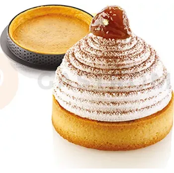 Výroba svíčky Sada forem na koláče - 6 kulatých prstenů 80x20 mm + silikonová forma 6x 74x42 mm, 106 ml | SILIKOMART, Kit Tarte Ring Montblanc