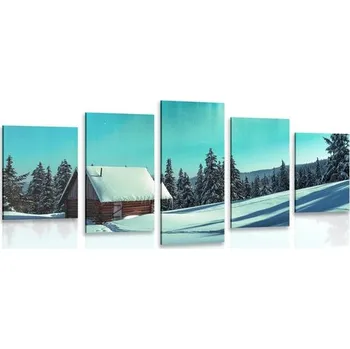 Obraz Dovido 5-dílný obraz pohádková zimní krajina