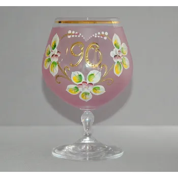 Sklenice Výroční sklenička Carmen 90 let růžová