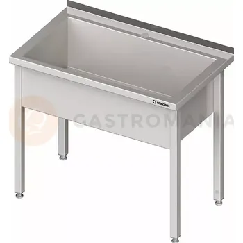 Kuchyňská linka Stůl nerezový s vanou jednokomorovou s hloubkou 300 mm 1100x700x850 mm | STALGAST, 981337110