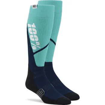 Pánské termo ponožky 100% Torque MX Socks Grey/Blue L/XL