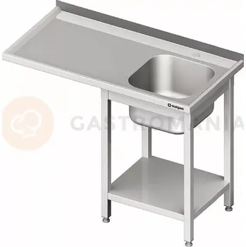 Kuchyňská linka Stůl nerezový s dřezem jednokomorovým na pravé straně s možností umístění lednice nebo myčky na nádobí 1700x600x900 mm | STALGAST, 980956170