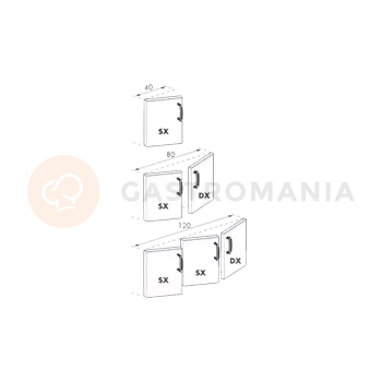 Blok Dvířka pravá 295x25x475 mm | RM GASTRO, P 73/93 DX