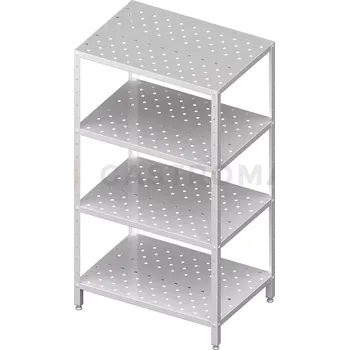 Ložnicová sestava Úložný regál, perforované police 4x, rohové nožky 1300x500x1800 mm | STALGAST, 981895130