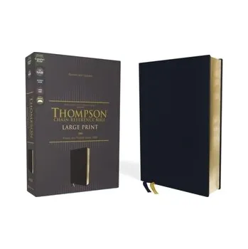 Populárně naučná literatura pro dospělé NASB, Thompson Chain-Reference Bible, Large Print, Leathersoft, Navy, 1995 Text, Red Letter, Comfort Print