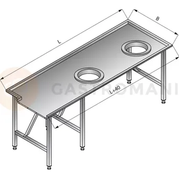 Počítačový stůl Jednoduchý třídící stůl, pravý, 2200x800x850 mm | LOZAMET, LO302/2280