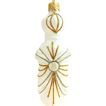 Vánoční ozdoba Vánoční ozdoba flakon, ledový bílý dekor 2217