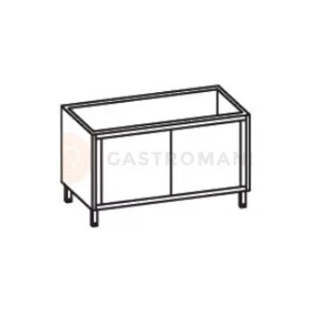 Nerezový dřez Stůl s jednokomorovým dřezem z pravé strany 1200x600x900 mm a dvířky | RILLING, AST 0612C 1RSF