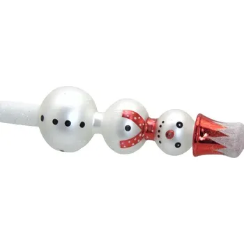 Vánoční dekorace Špička na vánoční stromeček Sněhulák 1720 červený hrnec