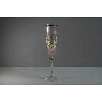 Sklenice Výroční sklenice Angela - flétna 40let růžová