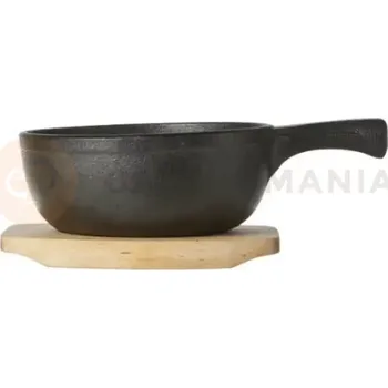 Servírovací stolek Železný rendlík na dřevěném podstavci, Ø 135 mm | CHEFFY, 286661