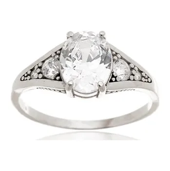 Prsten Dámský stříbrný prsten se zirkony STRP0550F