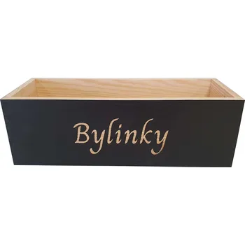 Úložný box Dřevěná bedýnka na bylinky z masivního dřeva Krušnohorský nábytek BK1 34 x 13 x 11 cm černá - s nátěrem