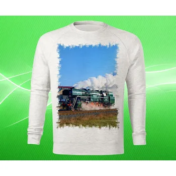 Pánská mikina mikina s lokomotivou 464 202 ROSNIČKA dámská XL (mikina s vlakem světle šedý melír)