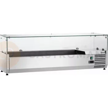 Chladící nástavec z nerezové oceli, skleněné víko, 6x GN1/4, 1400x335x459 mm | BARTSCHER, GL4-1401