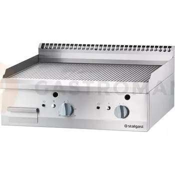 Kuchyňský gril Grilovací deska, plynová 800x700x250 mm, žebrovaná, 13 kW, G30 | STALGAST, 9731230