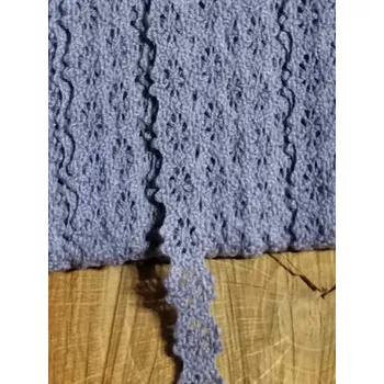 Krajka Bavlněná krajka šíře 12 mm paličkovaná šedá