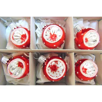 Vánoční ozdoba Vánoční koule vpichované 3 cm/6ks