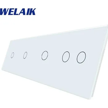 vypínač WELAIK čtyřnásobný panel vypínače skleněný 1+1+1+2 - bílý