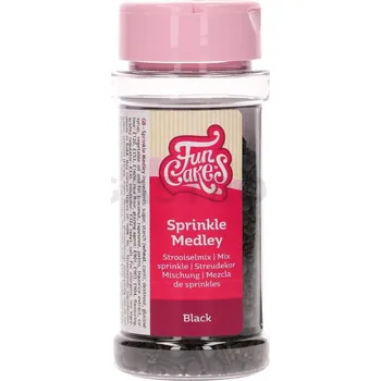 Výroba svíčky Cukrové sypání Medley- mix tvarů, 65 g, černá | FUNCAKES, F51175