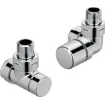 Zehnder Příslušenství - Úhlový rohový ventil pravý Set G a rohové šroubení pro zpátečku 1/2, nerez 838980