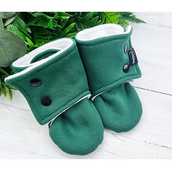 Capáčky Kulišárny Capáčky barefoot s fleesem WARM LAHVOVĚ ZELENÁ VELIKOST: 4 délka stélky: 14cm