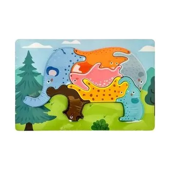 Dřevěná hračka Puzzle drewniane animal Słoń