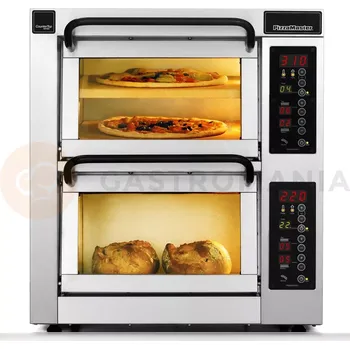 Pec na pizzu Dvoukomorová pec na pizzu, 1 dělená komora, 3x pizza 35 cm, komory o rozměrech 355x355x195 mm | PIZZA MASTER, CounterTop 352ED-1
