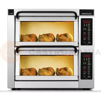 Pec na pizzu Dvoukomorová pec na pizzu, 2x pizza 45 cm, komory o rozměrech 460x460x195 mm | PIZZA MASTER, CounterTop 452ED