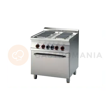 Sporák Sporák elektrický, 4 plotny čtvercové a el. trouba GN 2/1 | RM GASTRO, CFQ4 78 ET