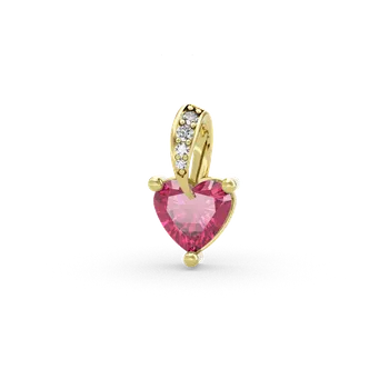 Přívěsek SOLUNA Noblesní zlatý přívěsek s červeným zirkonem srdce CHARM žluté zlato
