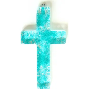 Kříž na zeď 20cm aquamarine