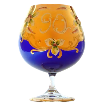 Sklenice Výroční sklenice Natálie na koňak 90let modrá