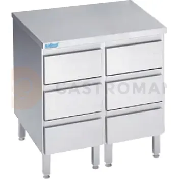 Příslušenství k židli Podstavec pro pracovní stůl 400x700x850 mm - 2 bloky se 3 zásuvkami, bez pracovní desky | RILLING, AS3 0708U 0000