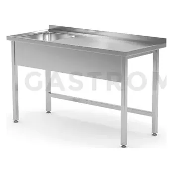 Nerezový dřez Stůl s umyvadlem, levý, 1000x600x(h)850 mm | HENDI, 812648