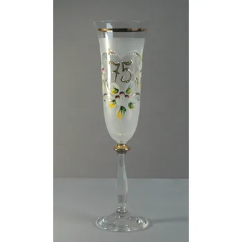 Sklenice Výroční sklenice Angela - flétna 75let bílá