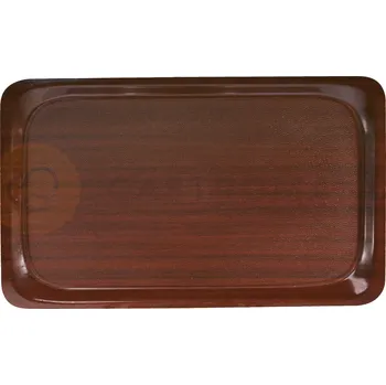 Protiskluzová podložka Tác obdélníkový protiskluzový EN 530x370 mm mahagon | HENDI, 507117