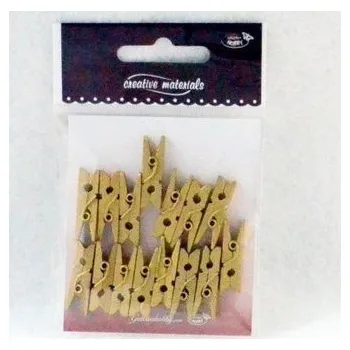 Klamerki ozdobne złote 25mm 15szt