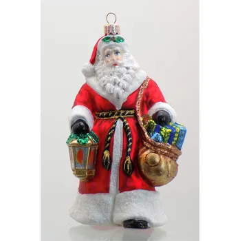 Vánoční ozdoba Vánoční ozdoba Santa Claus s lucernou 16cm