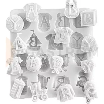 Výroba svíčky Forma na cukrovou hmotu SLK 262 - ABC, 43x43 mm | SILIKOMART, Sugarflex ABC