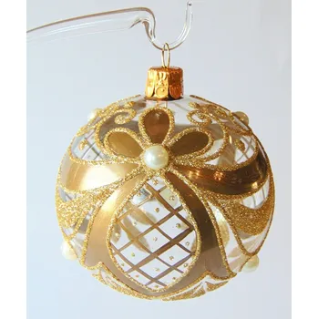 Vánoce Vánoční koule 8cm dekor mašle