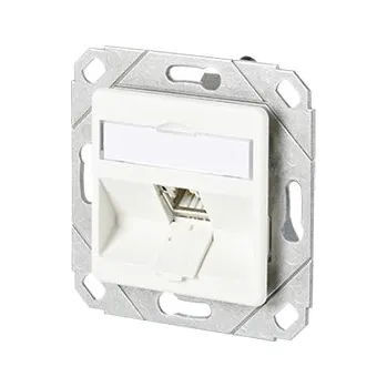 Síťový konektor METZ CONNECT Zásuvka pod omítku, 1x MC modul kat. 6a 180°, bez rámečku, bílá (130B11D11102-E) - 26.11.0731