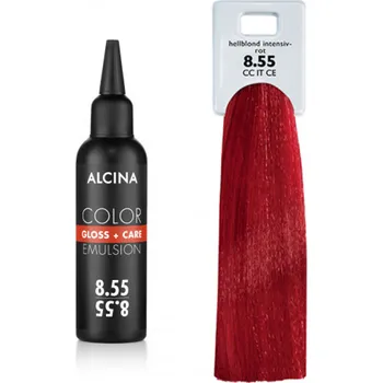 Barva na vlasy Alcina - Tónovací emulze - Color Gloss + Care Emulsion 8.55 Světlá blond - intenzivní červená 100 ml